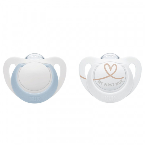 Nuk - Suzeta Nuk Star Silicon 0-6 luni Bleu, Set 2 Bucati