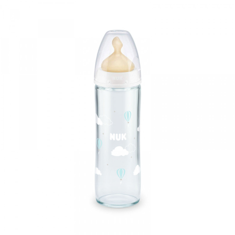 Nuk - Biberon Nuk New Classic Sticla 240 Ml Tetina Latex 0-6 luni Alb 