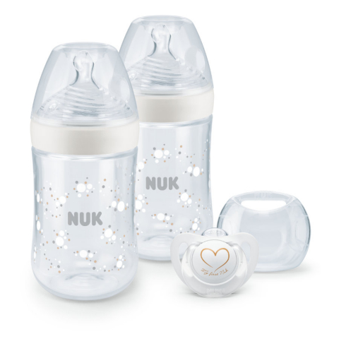 Nuk - Set Nuk Nou Nascut Nature Sense Start Twin cu Control Temperatura Alb