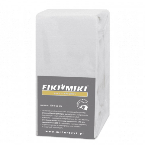 Fiki Miki - Cearsaf cu elastic jerse din bumbac Alb 120/60 cm