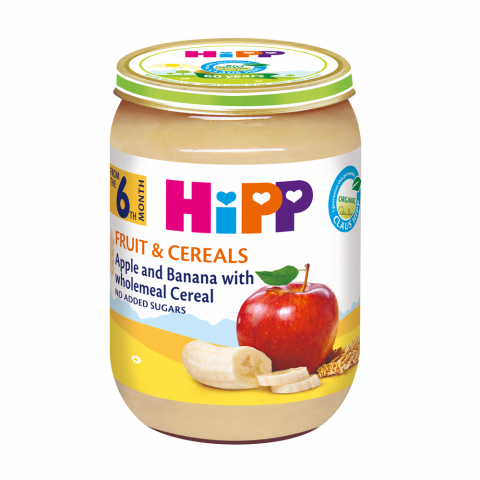 HiPP - Piure Hipp Fruct & Cereale cu mere si banana 190 gr