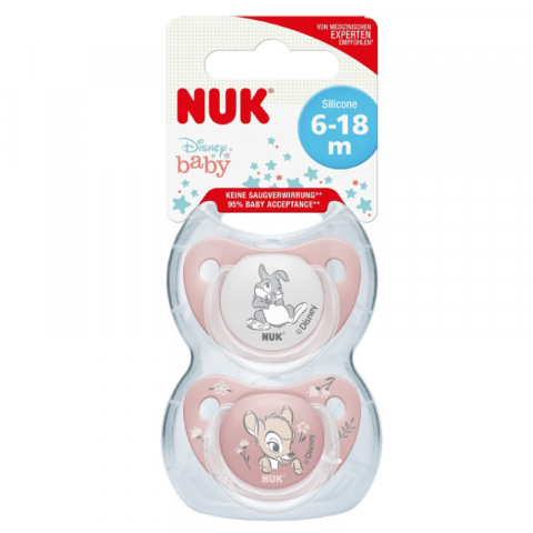 Suzeta Nuk Disney Bambi Silicon M, 6-18 luni, Set 2 Bucati [1]