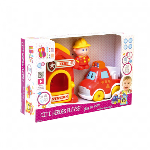 BamBam - Set Masinuta si Statie de Pompieri Citi Heroes