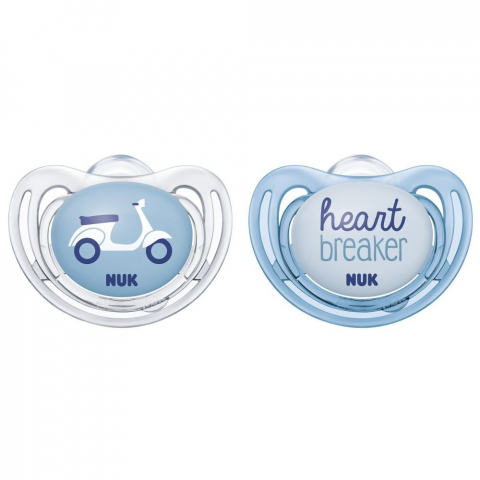 Nuk - Nuk Suzeta Freestyle Silicon M1 Blue 0-6 luni 2 Bucati Set