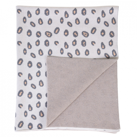 Childhome - Paturica tricotata Childhome 85x70 cm, Leopard