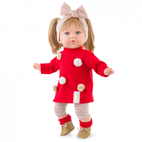 Marina and Pau - Papusa Marina & Pau Alina Bella 45 cm Rosu/Alb