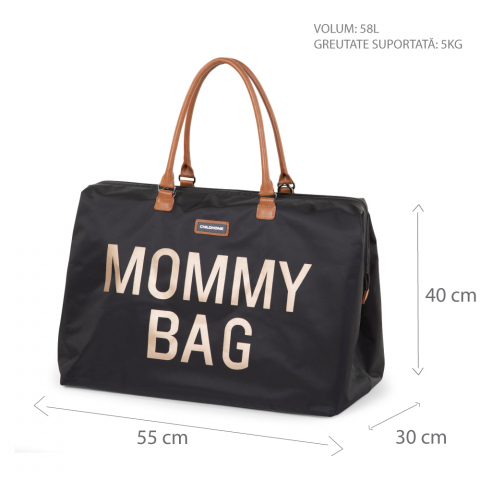 Geanta de infasat Childhome Mommy Bag Negru [3]