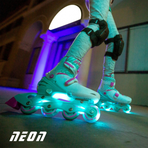 Role Neon Inline Skates marime 34-37 Teal Pink [5]