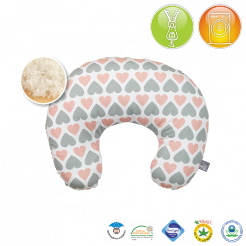 Perna de Alaptare Fiziologica Husa Bumbac Model Inimioare 72 cm [2]