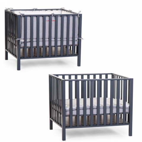 Tarc Childhome 94 cu roti 75x95 cm Lemn, Antracit [1]