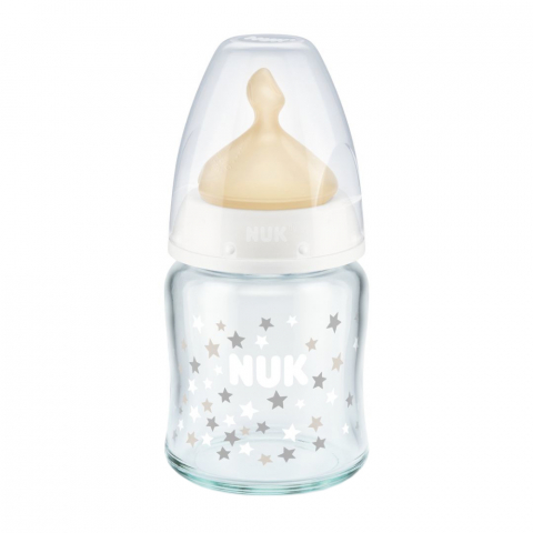 Nuk - Biberon Nuk First Choice Sticla 120 ml Control Temperatura Tetina Latex M 0-6 luni Alb