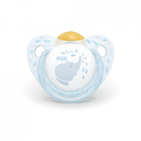 Nuk - Suzeta Nuk Baby Blue Latex M2 Elefant 6-18 luni