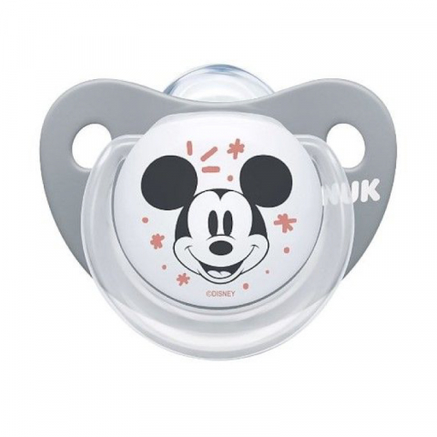 Nuk - Suzeta Nuk Disney Mickey Silicon 0-6 luni M1 Gri/Roz