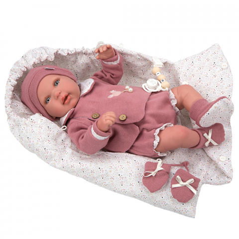 Arias - Papusa Reborn bebelus realist Arias Mia 45 cm si sac de dormit