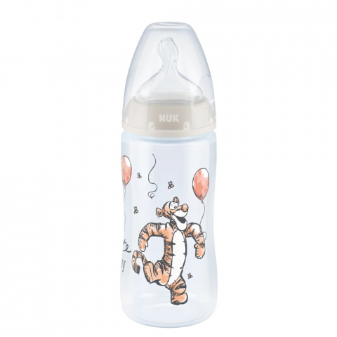 Nuk - Biberon Nuk First Choice PP 300 ml Control Temperatura Tetina Silicon M 0-6 luni Disney Tigger Gri