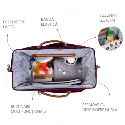 Geanta de infasat Childhome Mommy Bag Visiniu [3]