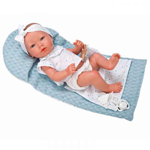 Arias - Papusa Reborn bebelus realist Arias Claudio 38 cm White/Blue