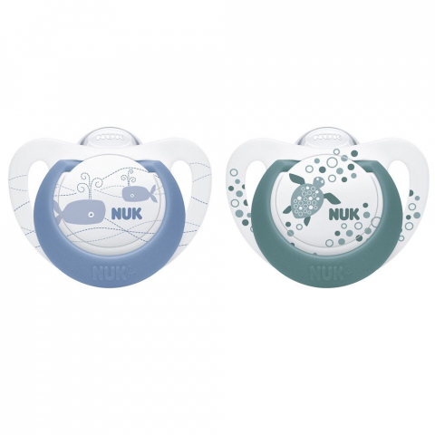 Nuk - Suzeta Nuk Genius Color Silicon M3 Blue 18-36 luni Set 2 Bucati