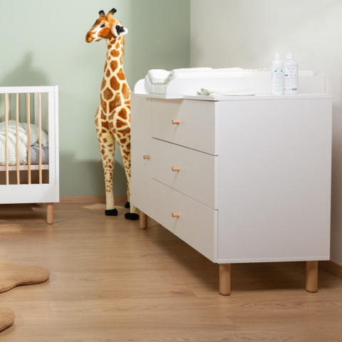 Comoda Childhome Wonder White 137x75x93 cm cu masa de infasat [6]