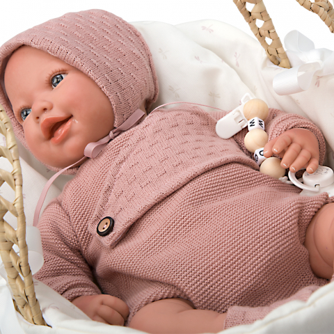 Papusa Reborn bebelus realist Arias Avana 45 cm si cos din rachita [3]