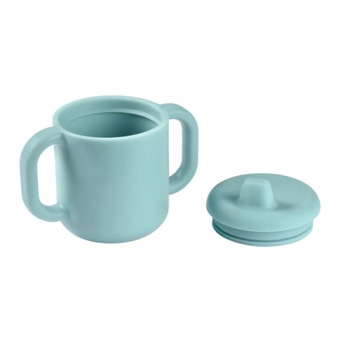 Set de masa silicon cu cana Beaba Blue [1]