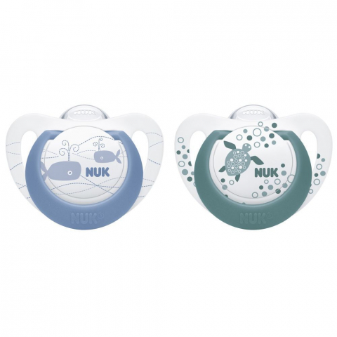 Nuk - Suzeta Nuk Genius Color Silicon M2 Blue 6-18 luni Set 2 Bucati