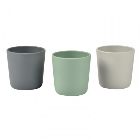 Beaba - Set 3 pahare silicon Beaba Sage Green