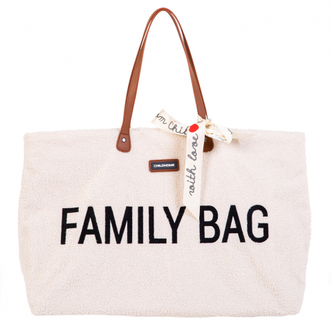 Genti mamici - Geanta Childhome Family Bag Teddy Alb