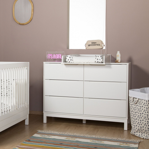 Comoda Childhome Jota 118.1x73.3x100.2 cm cu masa de infasat, MDF Alb [2]