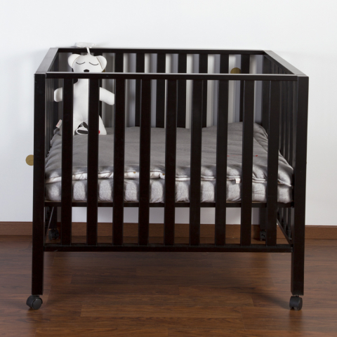 Tarc Childhome 94 cu roti 75x95 cm Lemn, Black [2]