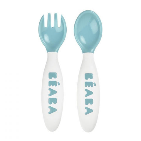 LINGURIȚE ȘI FURCULIȚE - Set lingurita si furculita ergonomica - Bleu