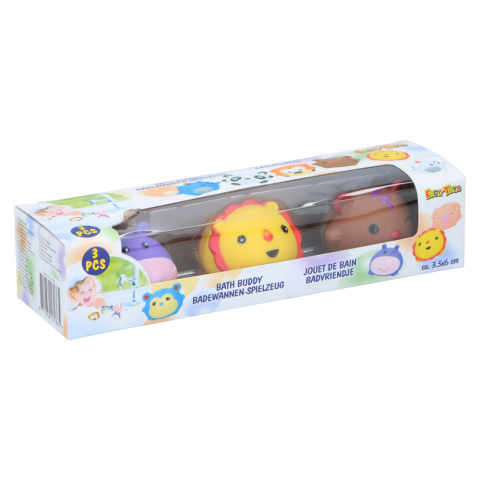 Eddy Toys - Set 3 jucarii de baie Eddy Toys, Hipopotam, Leu, Ursulet