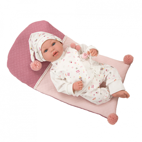 Arias - Papusa cu greutate reala Arias Mies Elegance 45 cm si paturica Pink/White