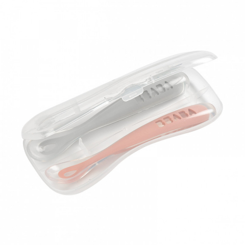 LINGURIȚE ȘI FURCULIȚE - Set 2 lingurite silicon - Roz
