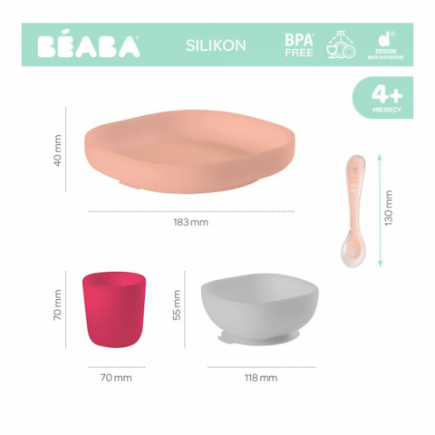 Set de masa silicon 4 piese roz [8]