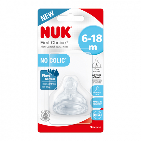 Nuk - Tetina Nuk First Choice Plus Silicon M2, flux variabil, 6-18 luni