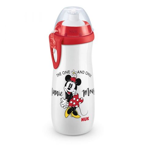 Nuk - Cana Nuk Sport Mickey Rosu 450 Ml + Adaptor Push-Pull