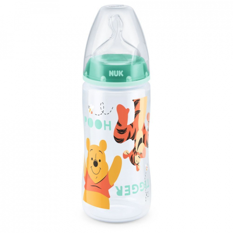 Nuk - Biberon Nuk First Choice 300 ml Tetina Silicon Disney Vernil 0-6 luni 