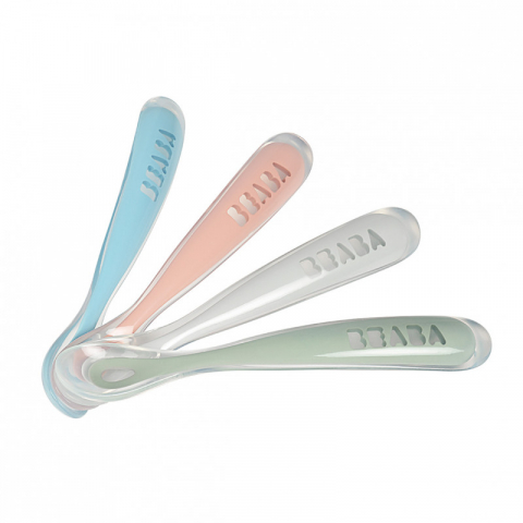LINGURIȚE ȘI FURCULIȚE - Set 4 lingurite ergonomice silicon - Eucalyptus