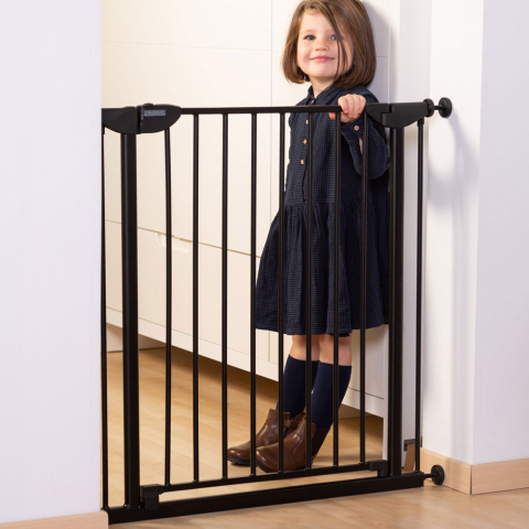Poarta de siguranta metal Childhome Eltra Doorgate Pressure 75-81 cm, Negru [1]