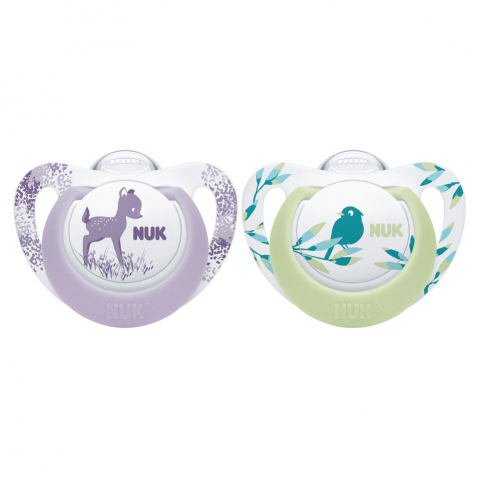 Nuk - Suzeta Nuk Genius Color Silicon M1 Mov 0-6 luni Set 2 Bucati