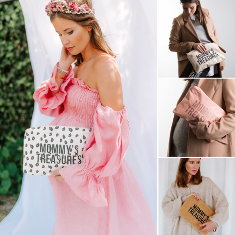 Poseta Childhome Mommy Clutch 33x23 cm Roz [4]