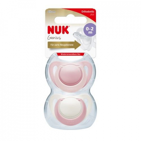 Suzeta Nuk Genius Silicon M0 Rose 0-2 luni Set 2 Bucati  [1]