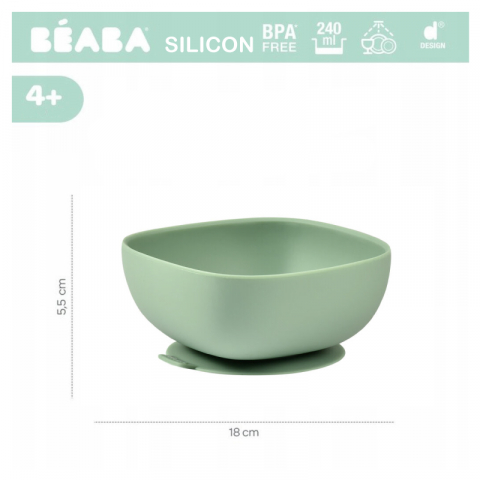 Bol silicon cu ventuza Beaba Sage Green [2]