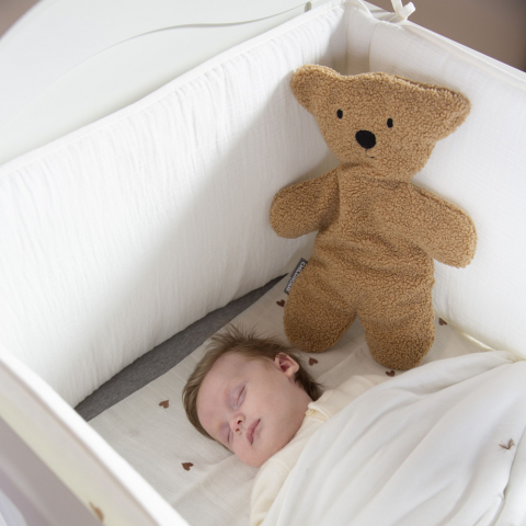 Protectie patut Childhome Jerse/Muselina 35x170 cm, Inimioare [1]