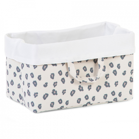 Childhome - Cos depozitare panza Childhome 32x20x20 cm, Leopard