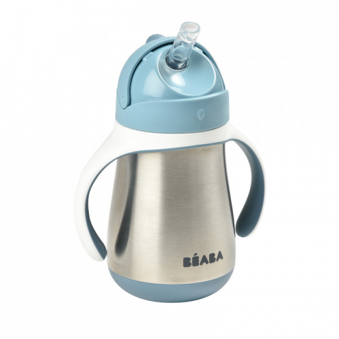 Cana cu pai din inox Beaba 250 ml Windy Blue [1]