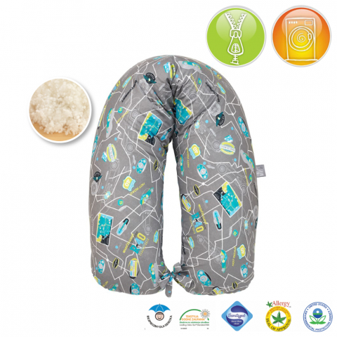 Perna Gravida 3 in 1 Husa Bumbac Model Masinute 165 cm [1]