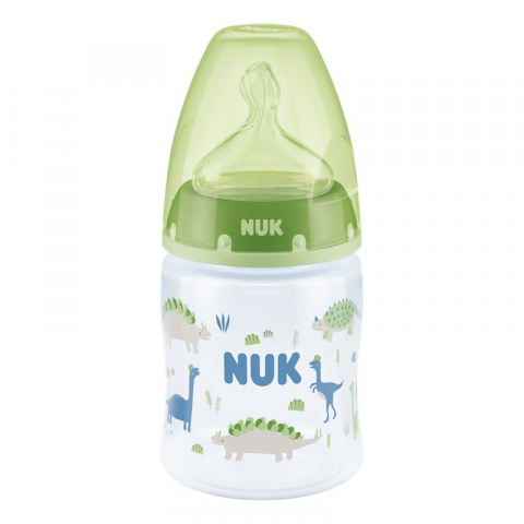 Nuk - Biberon Nuk First Choice Plus 150 Ml Tetina Silicon M 0-6 luni Verde