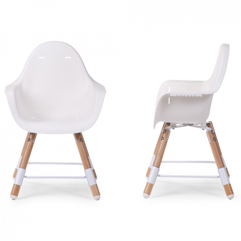 Scaun de masa reglabil in inaltime Childhome Evolu 2 Natural/Alb [3]